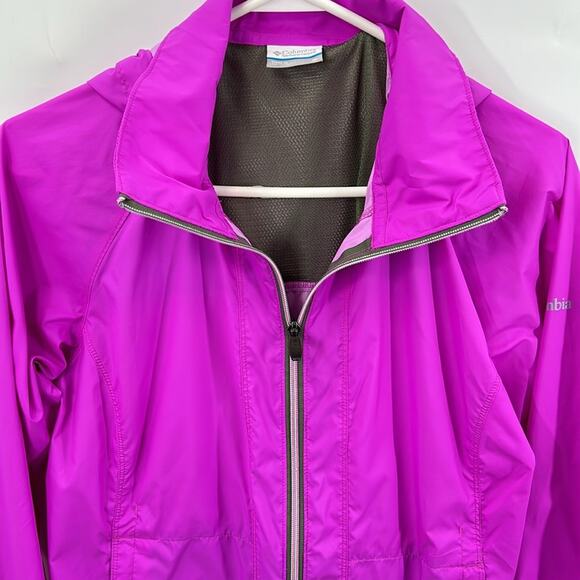 Columbia Women's Purple Full Zip Hooded Windbreaker Size Medium - Picture 2 of 11